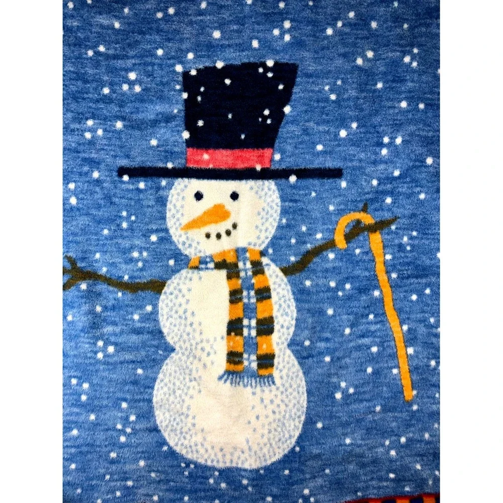Biederlack Snowman Throw Blanket htf‎ Virgin Acrylic 50x70 Soft Germany Holiday